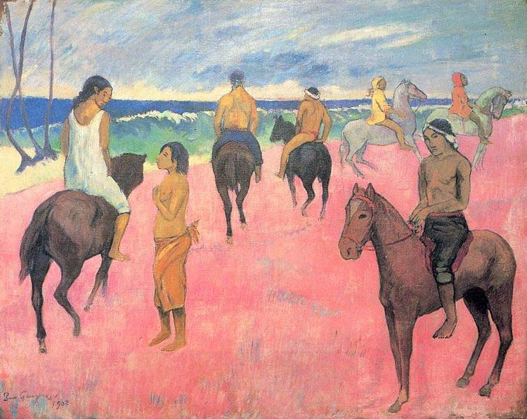 Paul Gauguin Riders on the Beach oil painting picture